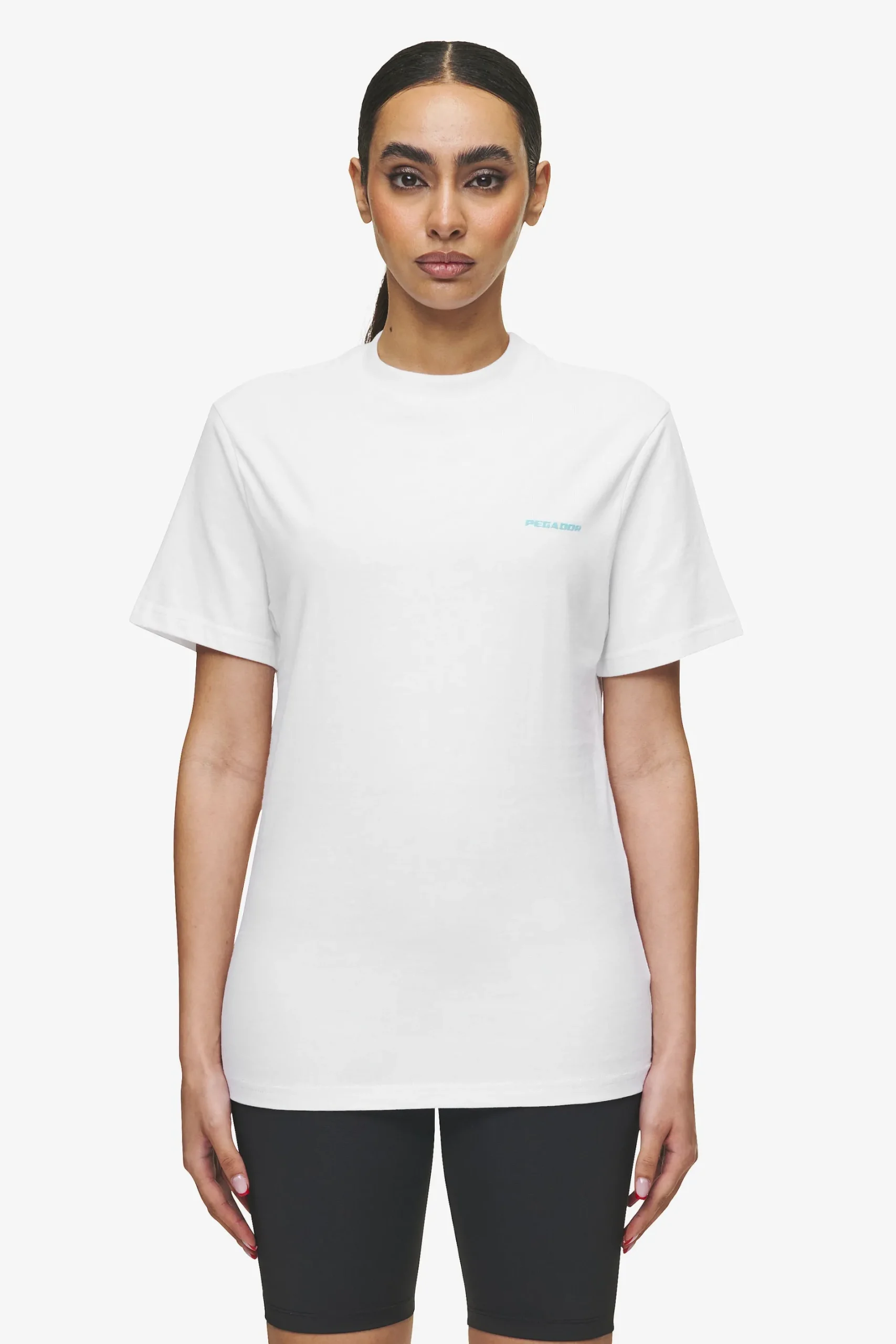 Pegador Logo Slim Tee White Sky Blue