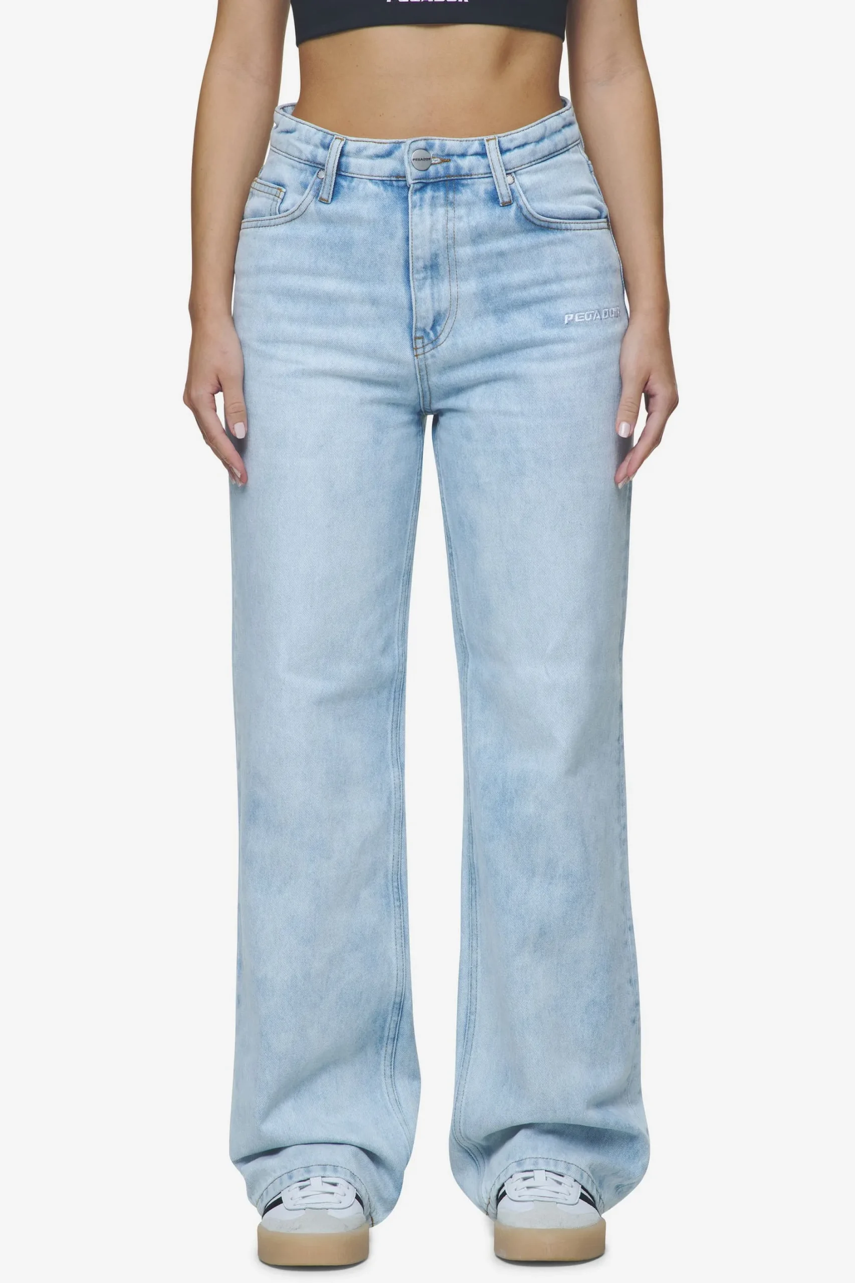 Pegador Lora Wide Leg Jeans Washed Light Blue