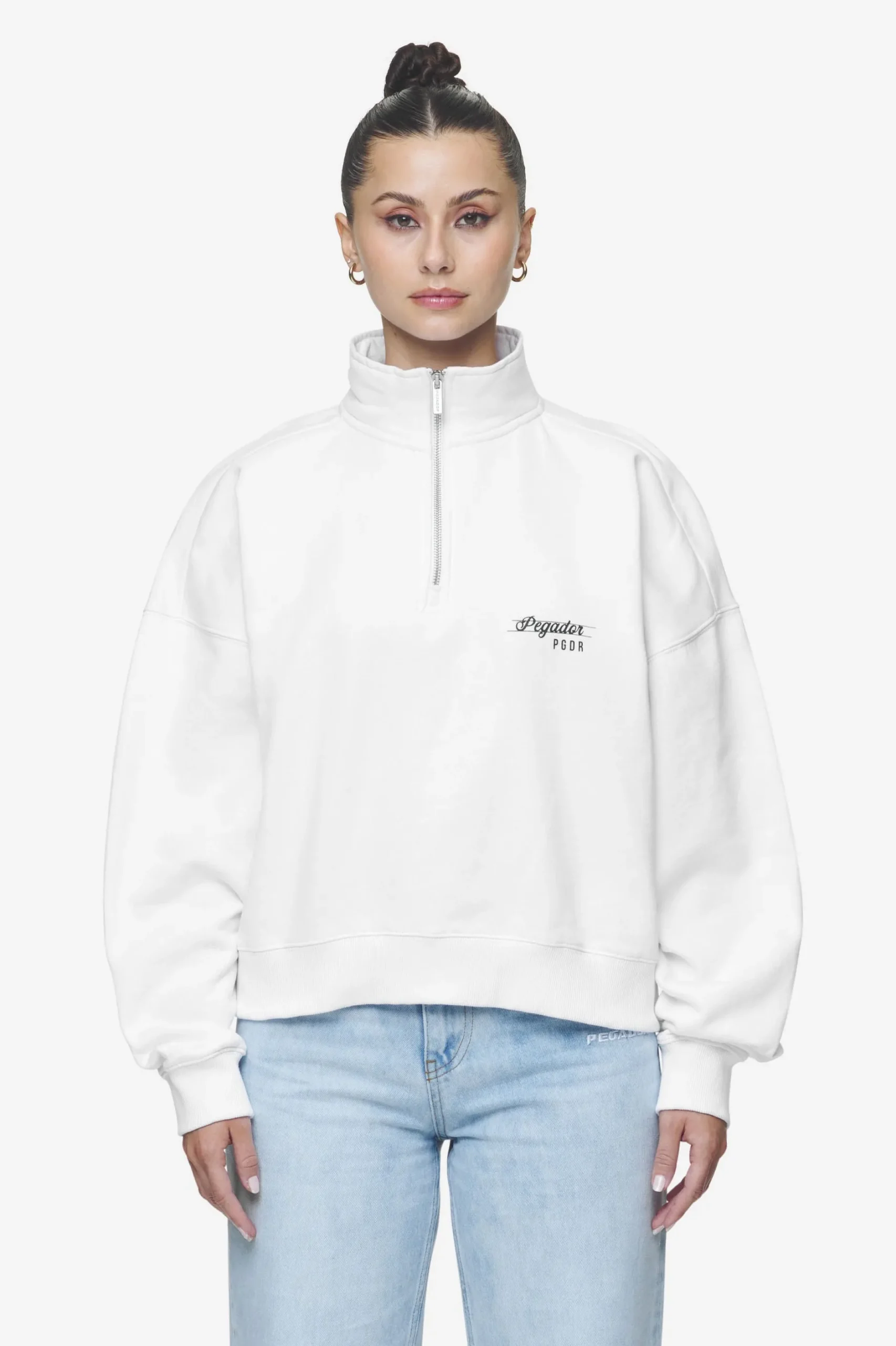Pegador Luz Oversized Halfzip Sweater White