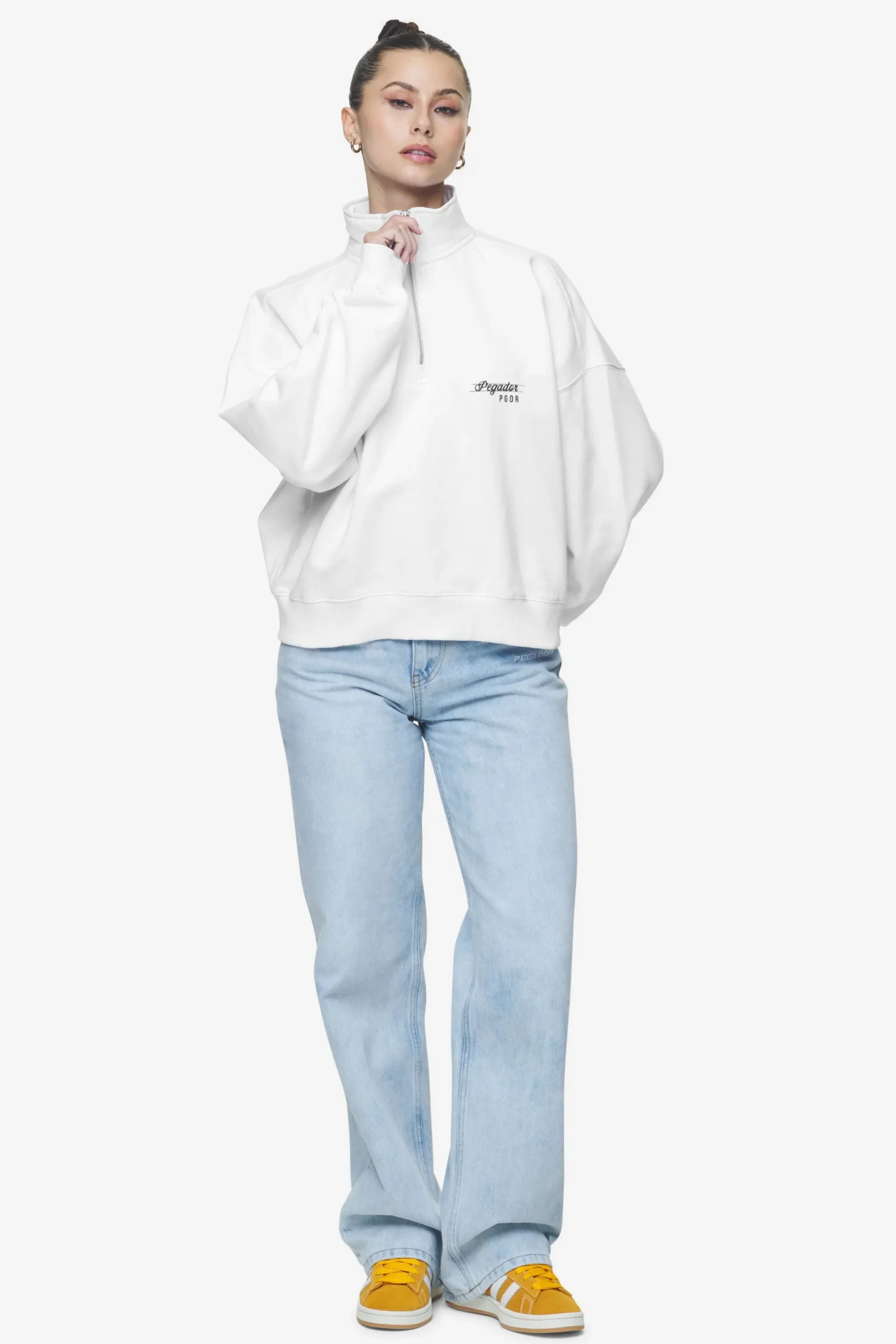 Pegador Luz Oversized Halfzip Sweater White