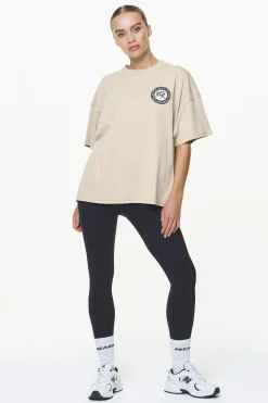 Pegador Lydney Heavy Oversized Tee Vintage Washed Fossil Taupe