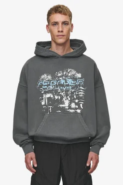 Pegador Macon Boxy Hoodie Washed Anthracite