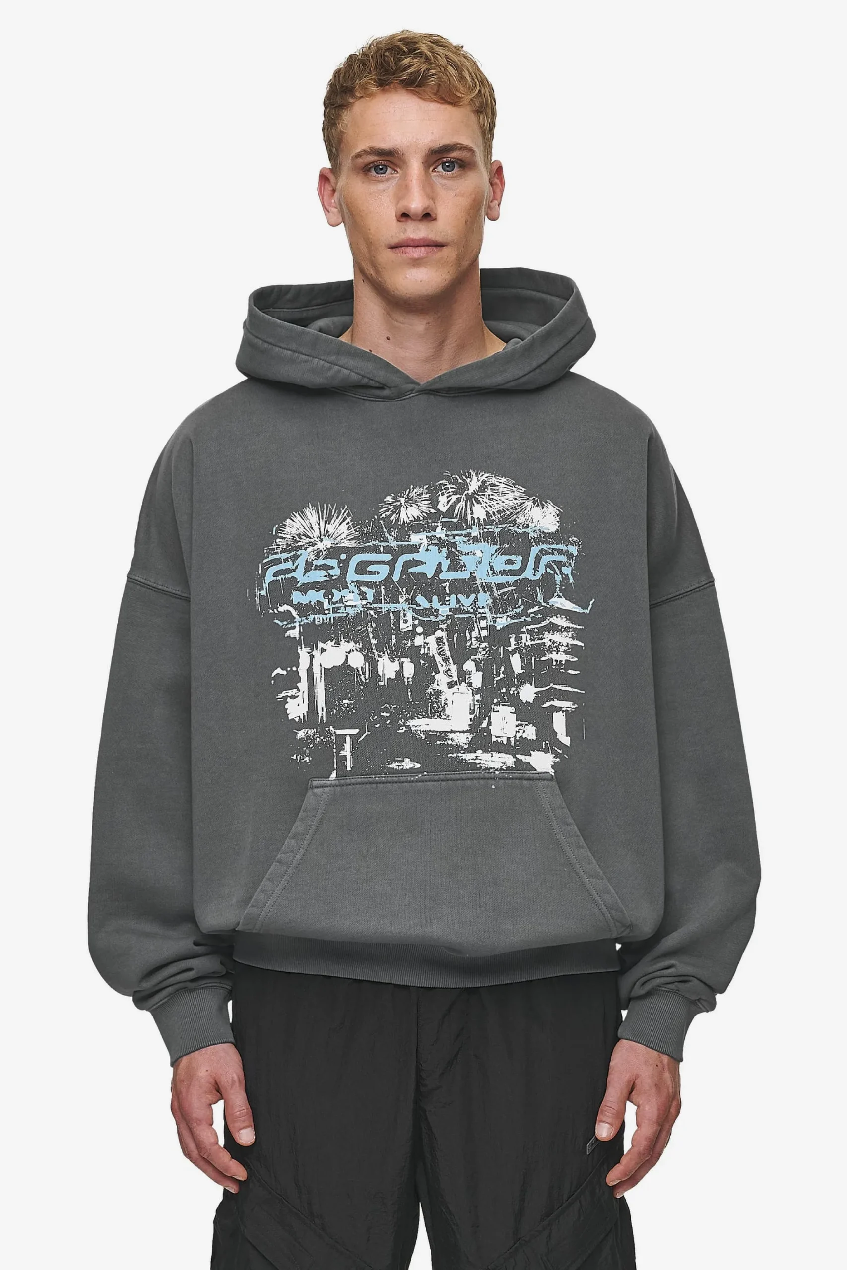 Pegador Macon Boxy Hoodie Washed Anthracite