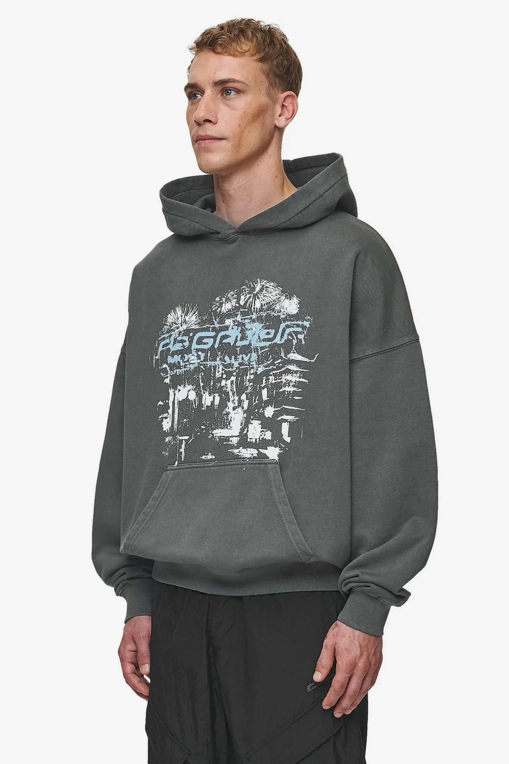 Pegador Macon Boxy Hoodie Washed Anthracite