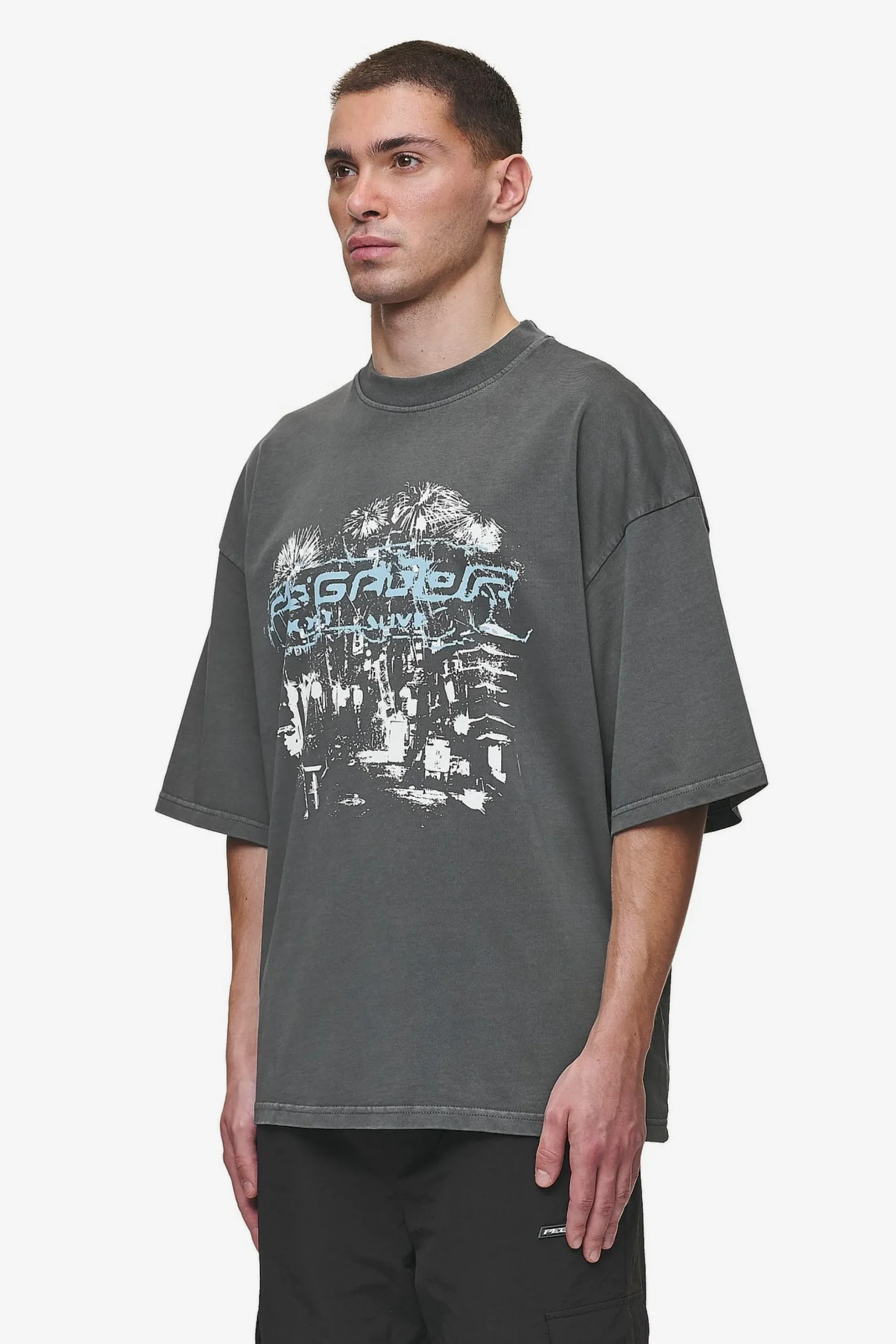 Pegador Macon Boxy Tee Washed Anthracite