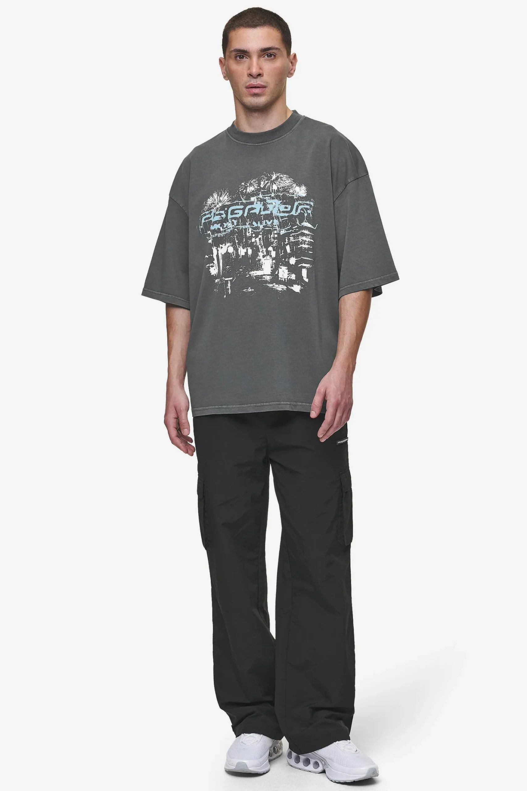Pegador Macon Boxy Tee Washed Anthracite