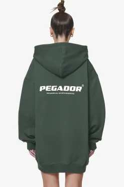 Pegador Malm Logo Oversized Hoodie Dress Washed Sage Green