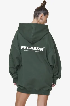 Pegador Malm Logo Oversized Hoodie Dress Washed Sage Green