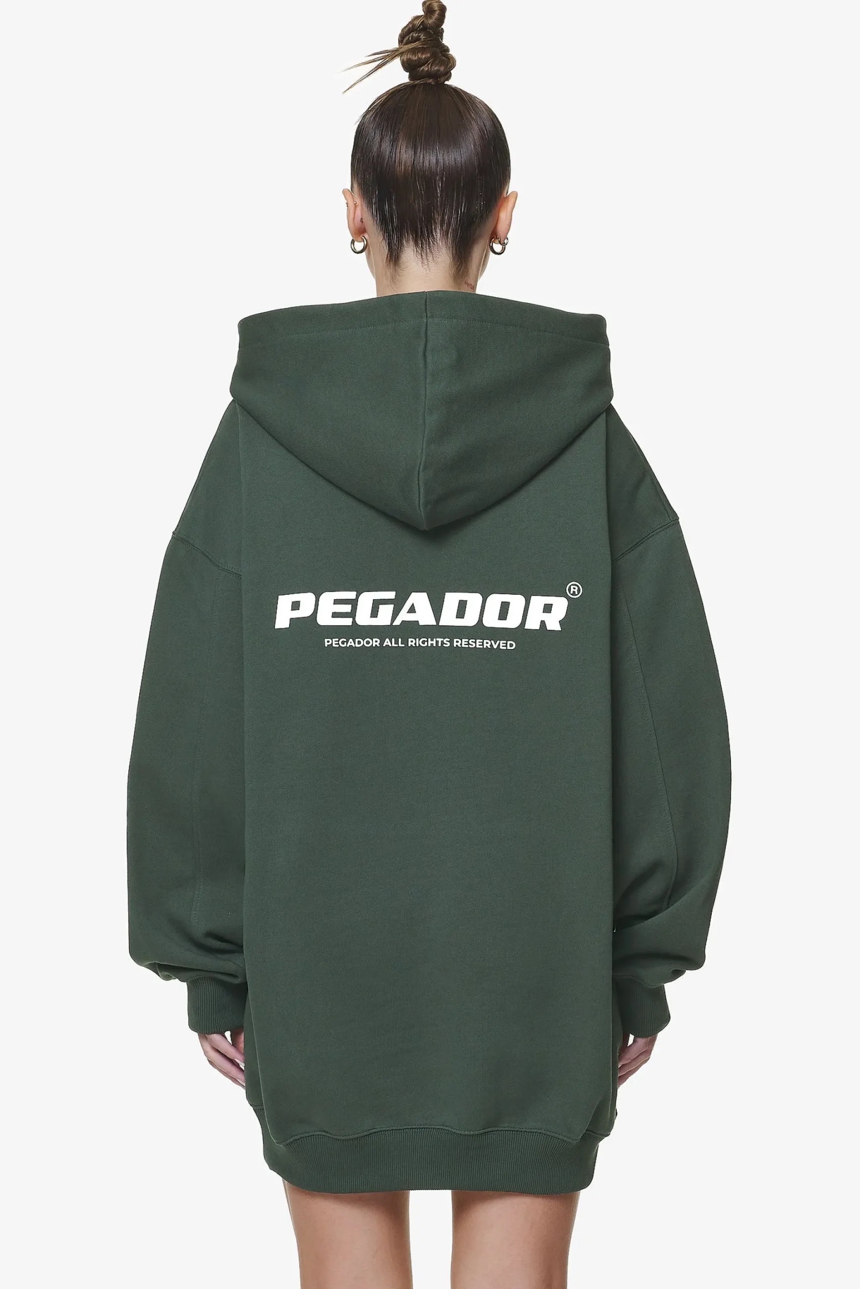 Pegador Malm Logo Oversized Hoodie Dress Washed Sage Green