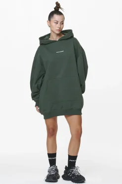 Pegador Malm Logo Oversized Hoodie Dress Washed Sage Green
