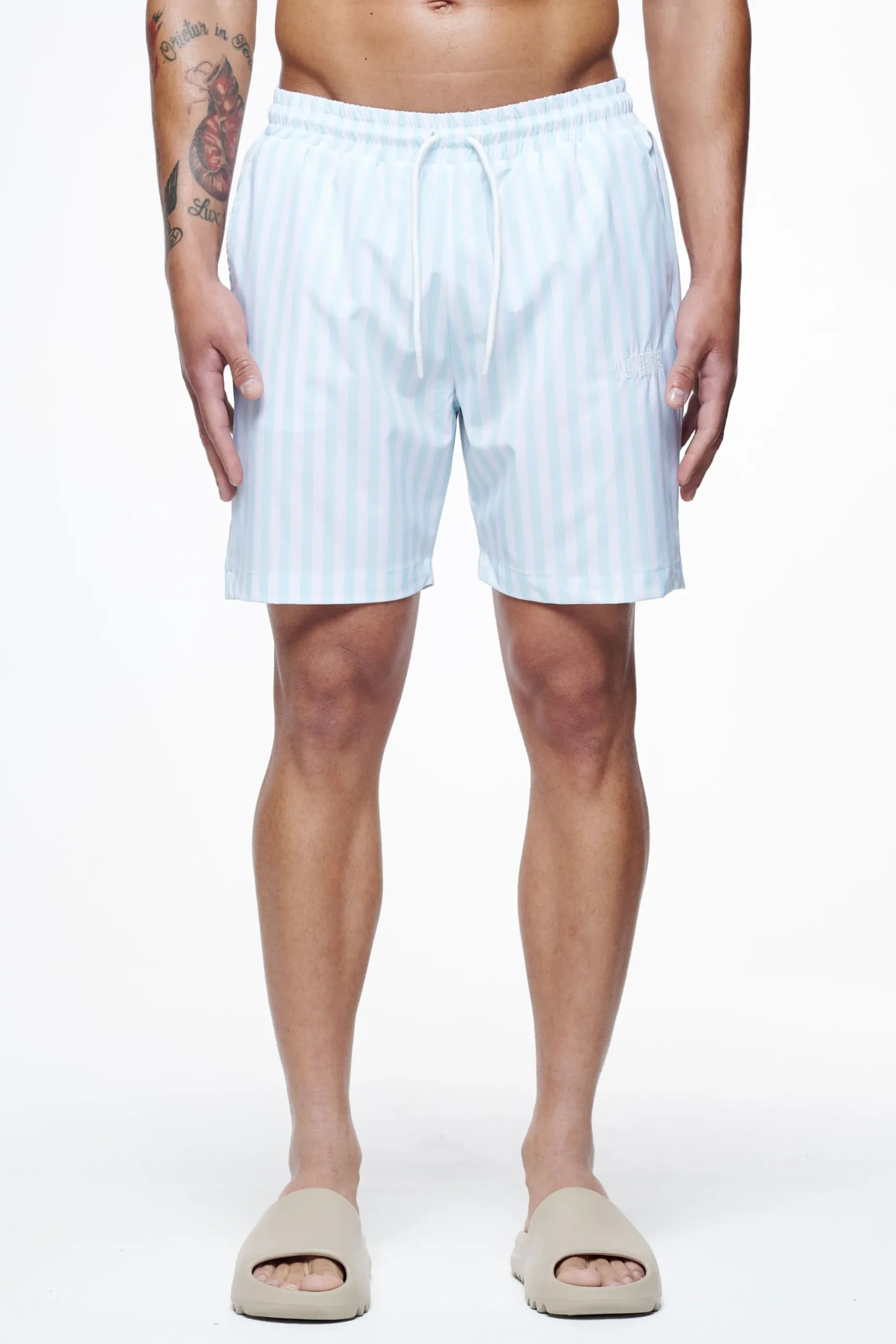 Pegador Manett Striped Swim Shorts Riviera Blue White