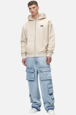 Pegador Narson Oversized Sweat Jacket Washed Desert Sand
