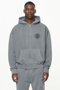 Pegador Orsett Oversized Sweat Jacket Vintage Grey