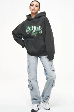 Pegador Palm Oversized Hoodie Vintage Washed Iron Grey