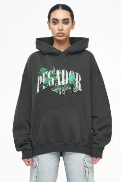 Pegador Palm Oversized Hoodie Vintage Washed Iron Grey