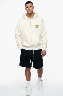 Pegador Plaxton Oversized Sweat Jacket Vintage Washed Unbleached