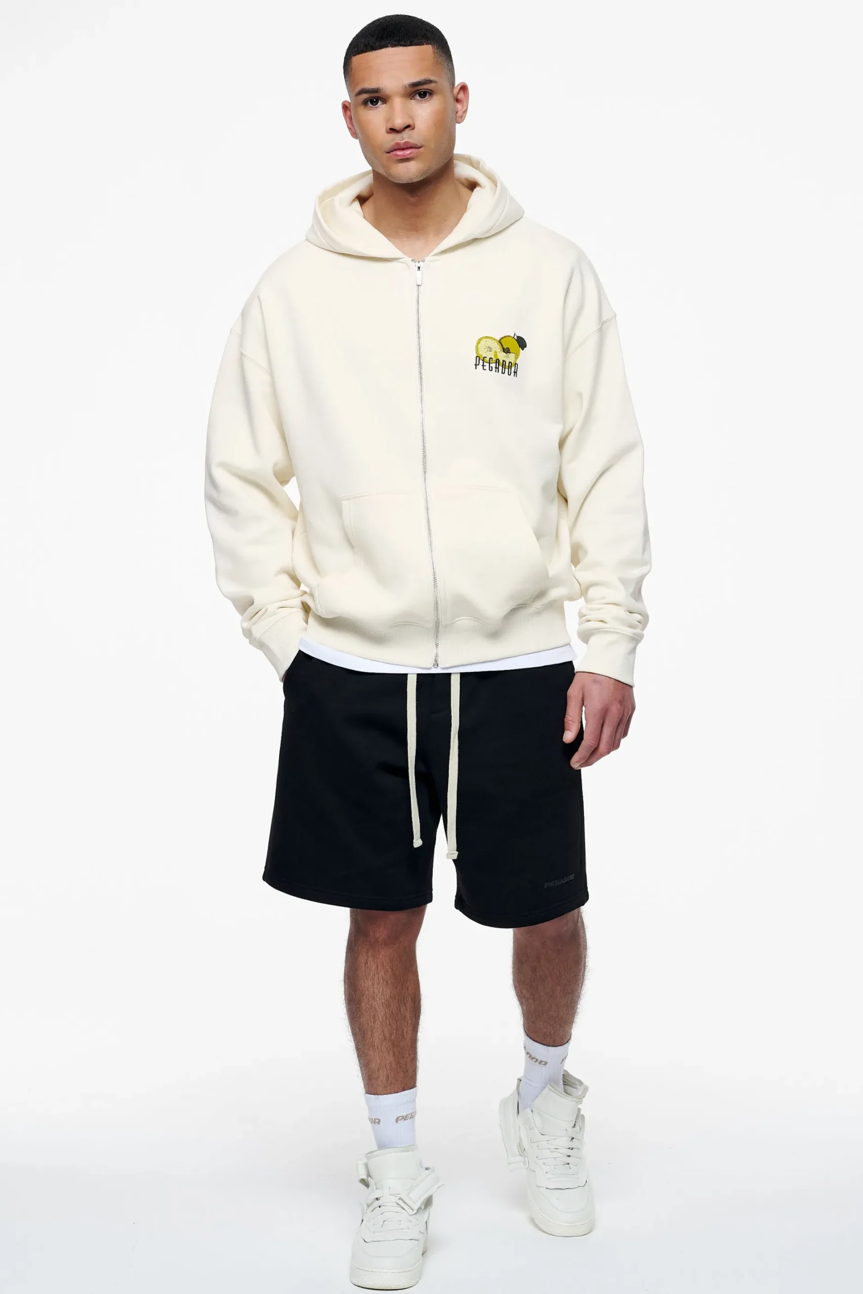 Pegador Plaxton Oversized Sweat Jacket Vintage Washed Unbleached