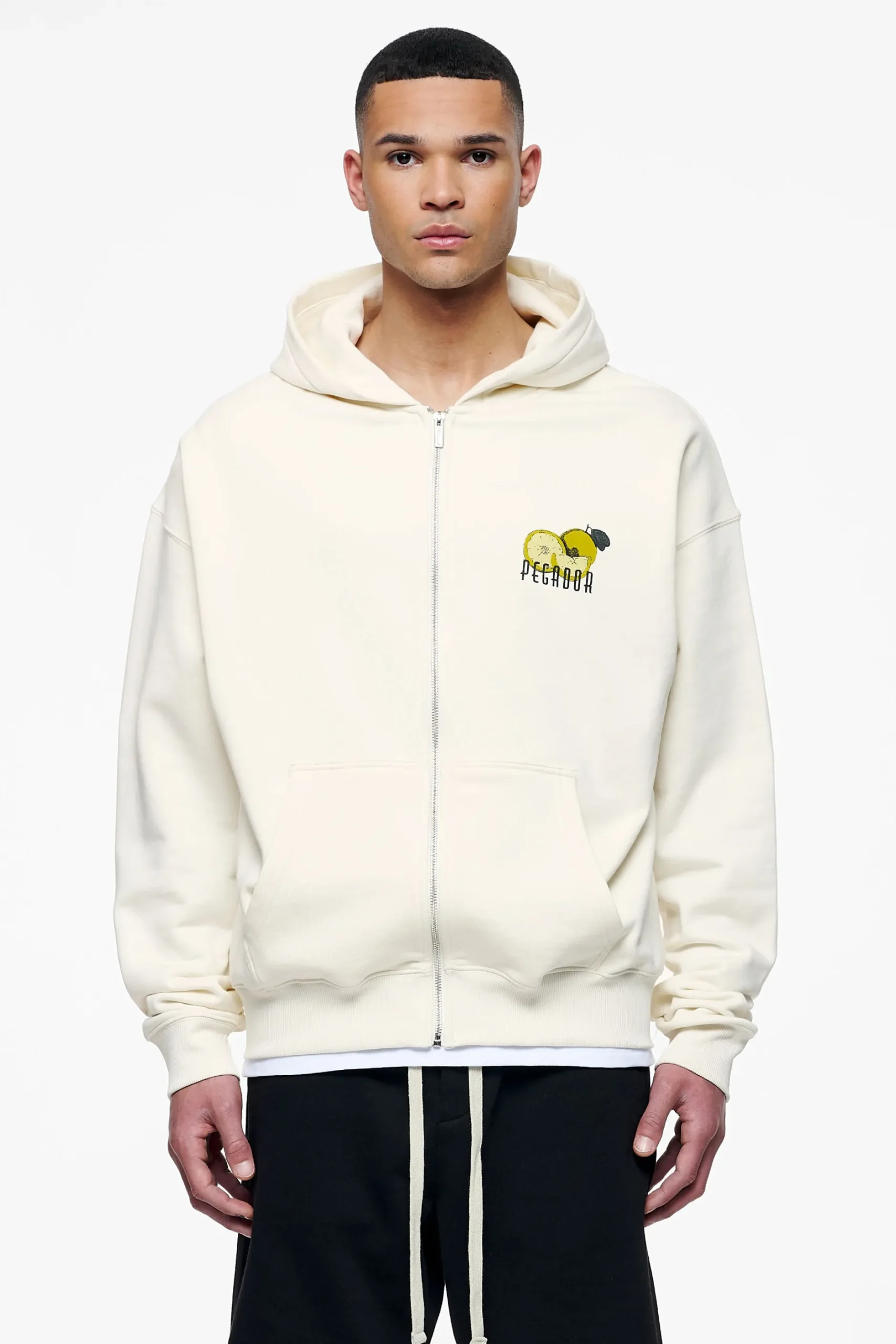 Pegador Plaxton Oversized Sweat Jacket Vintage Washed Unbleached