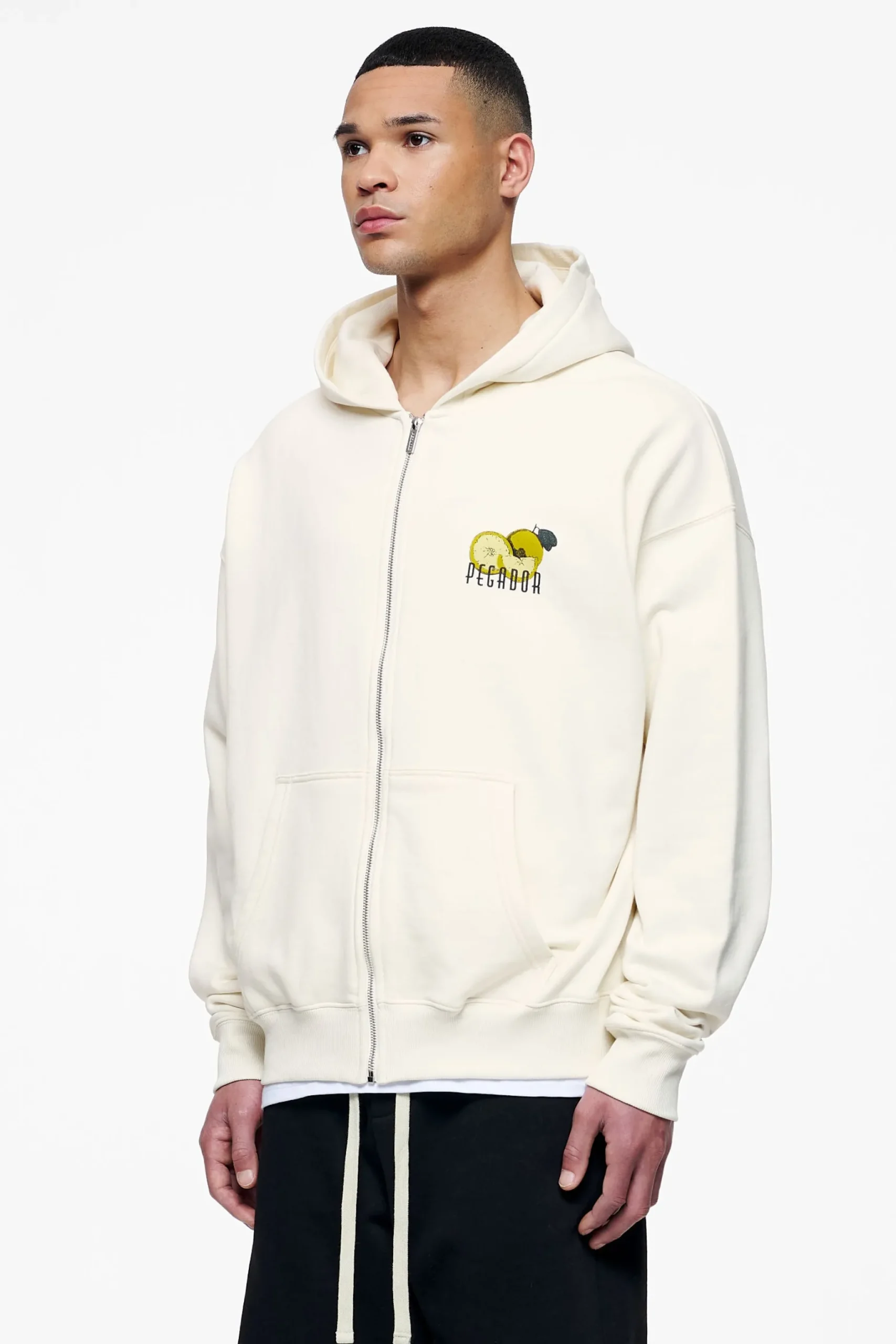 Pegador Plaxton Oversized Sweat Jacket Vintage Washed Unbleached