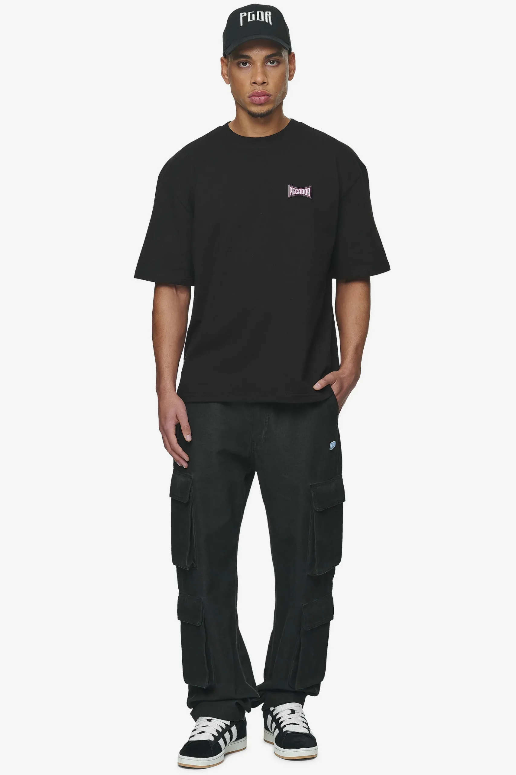 Pegador Preto Wide Cargo Pants Dyed Black