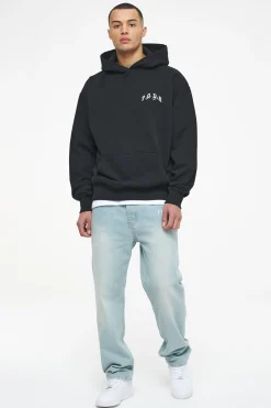 Pegador Reid Oversized Hoodie Vintage Washed Black Ink