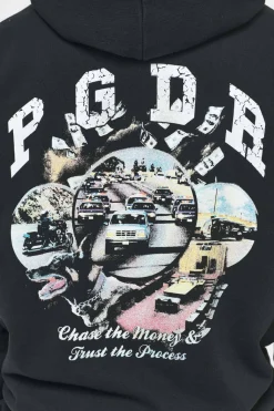 Pegador Reid Oversized Hoodie Vintage Washed Black Ink