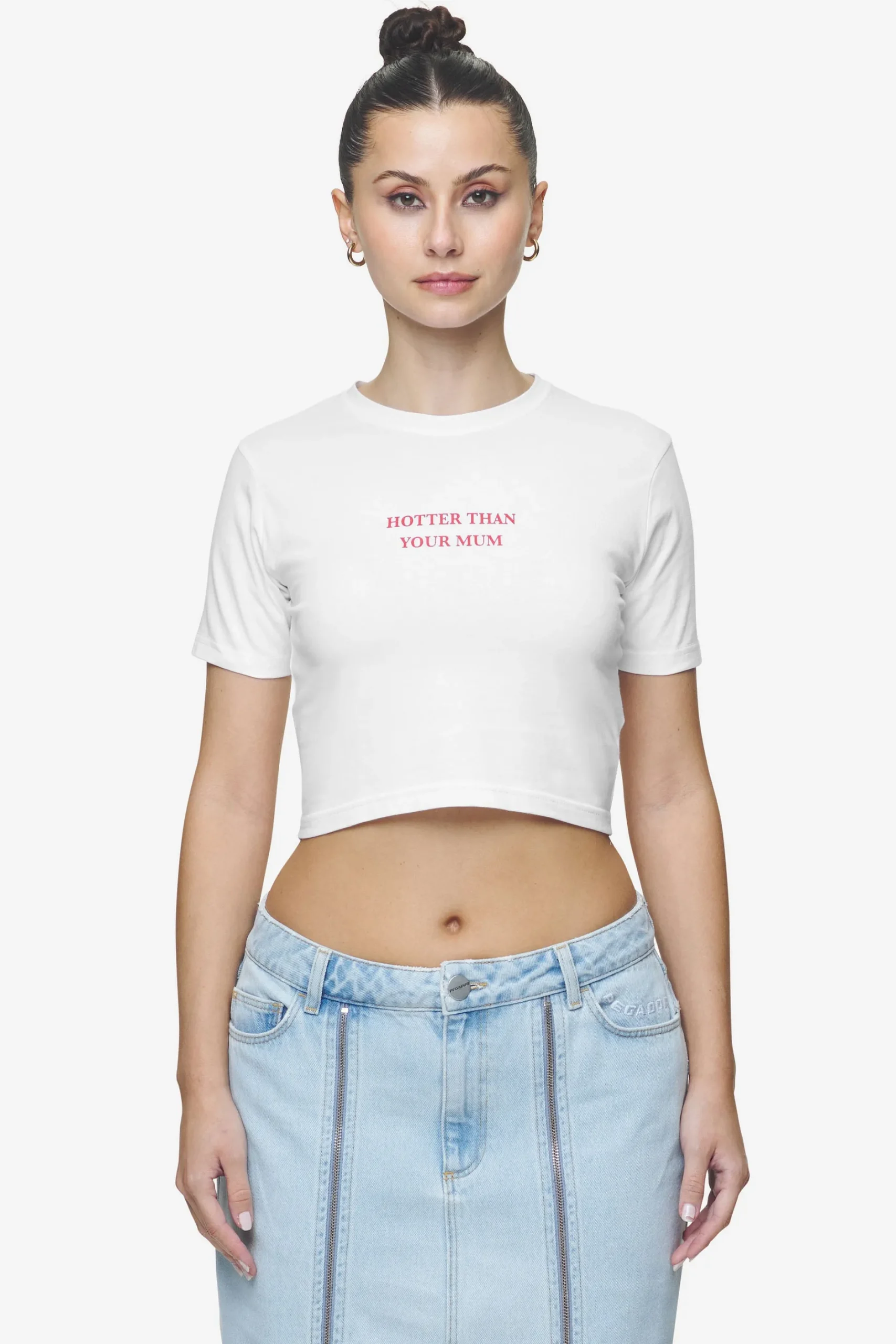 Pegador Reyna Cropped Baby Tee White