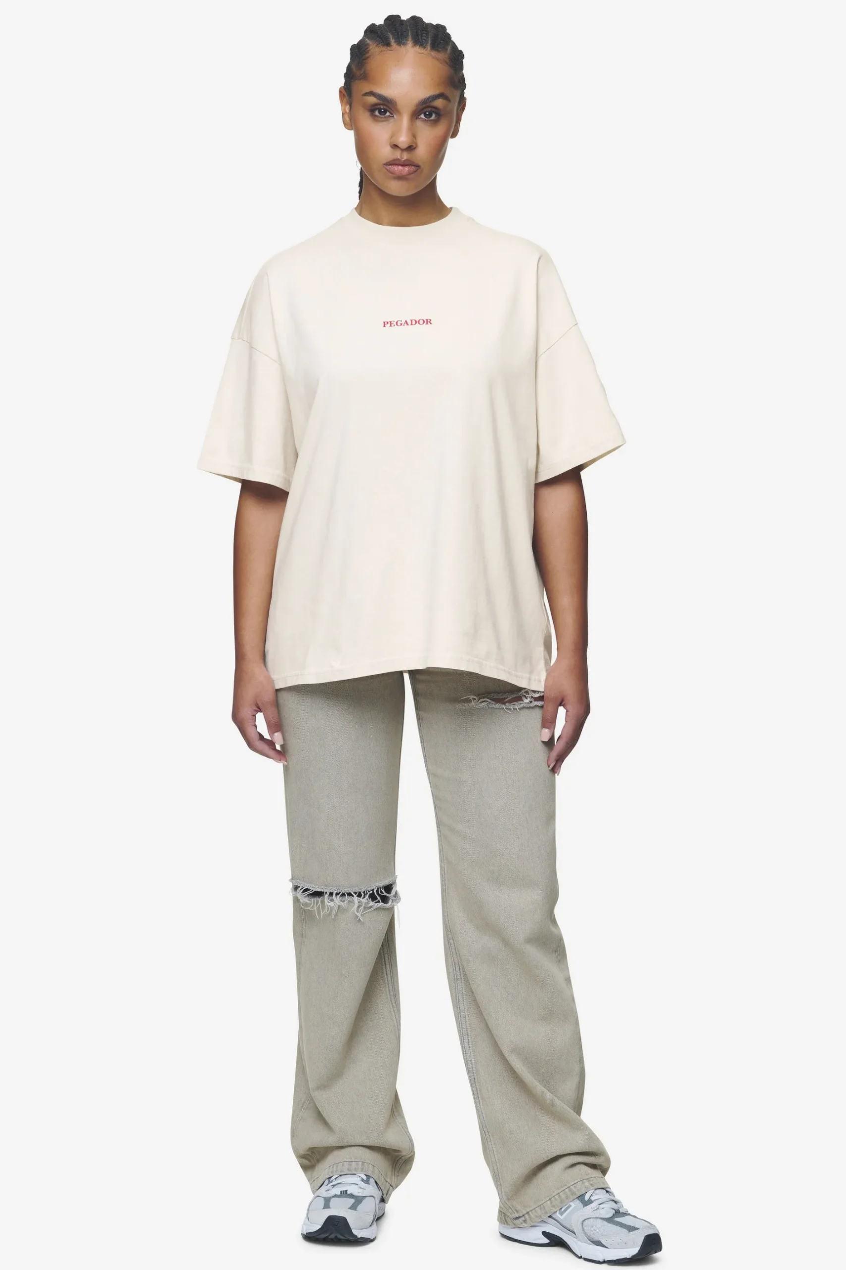 Pegador Reyna Heavy Oversized Tee Washed Coast Sand
