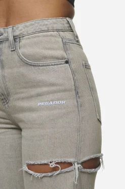 Pegador Romani Destroyed High Waist Jeans Washed Coast Sand