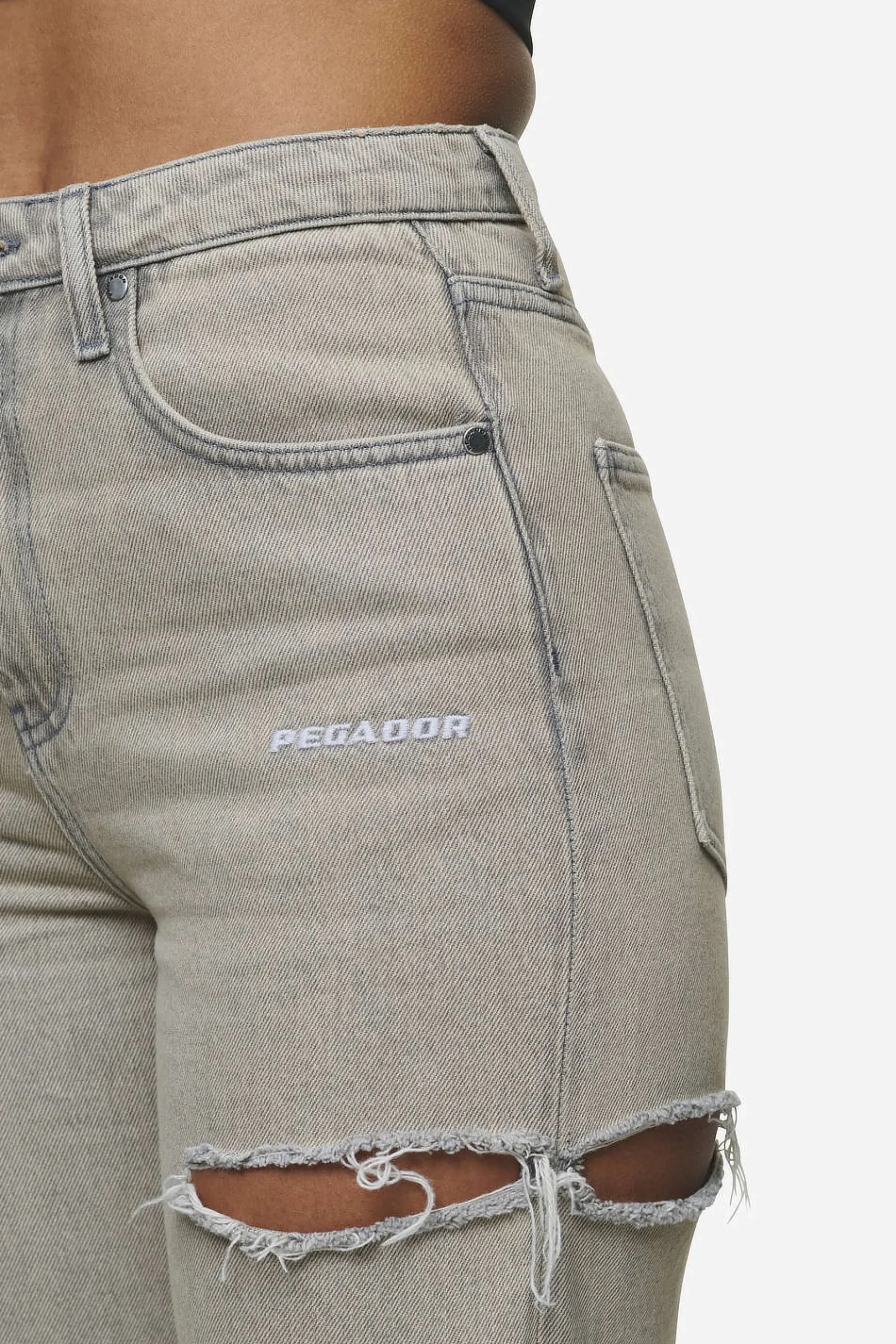 Pegador Romani Destroyed High Waist Jeans Washed Coast Sand
