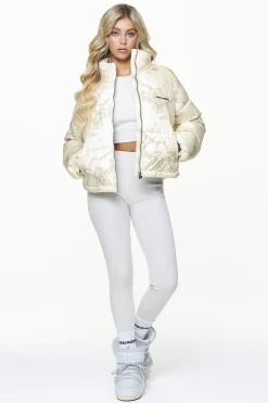Pegador Royal Marble Puffer Jacket Bone White Fossil Taupe