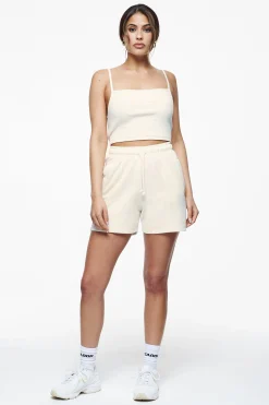 Pegador Ruby Rib Crop Top Vintage Washed Unbleached