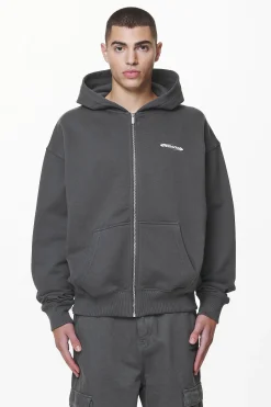 Pegador Sanit Oversized Sweat Jacket Washed Volcano Grey