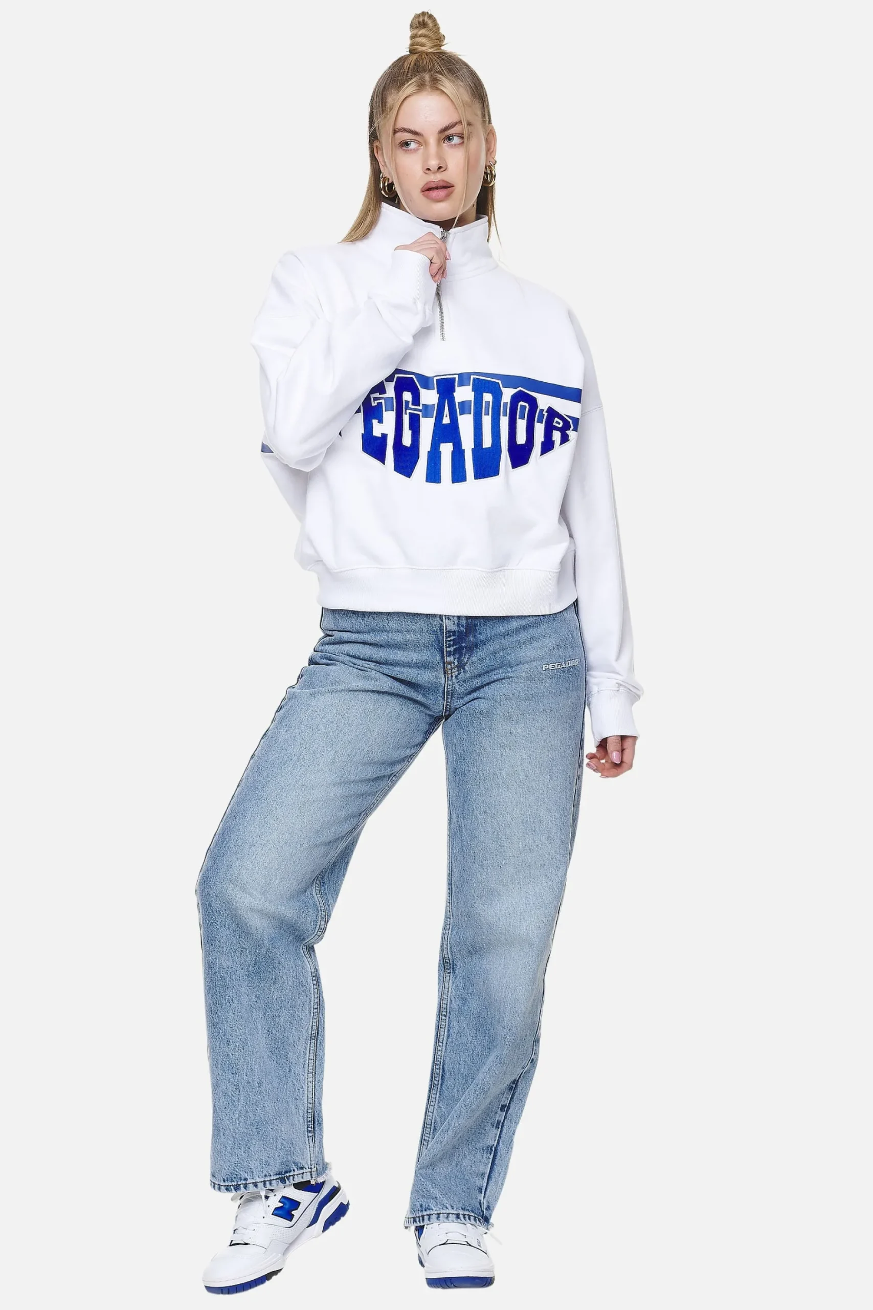 Pegador Sarina Oversized Halfzip Sweater White