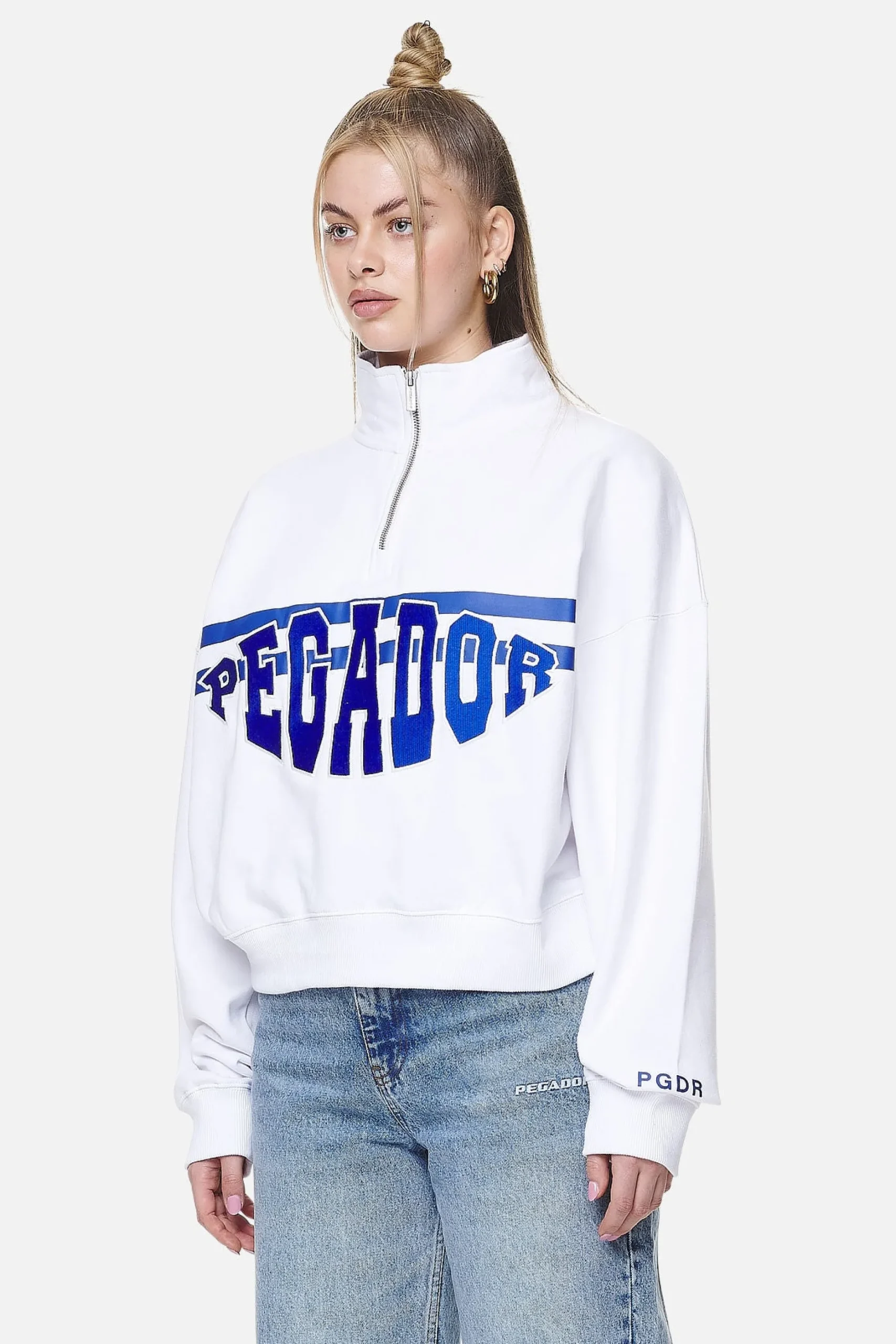 Pegador Sarina Oversized Halfzip Sweater White