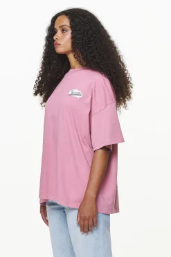 Pegador Savile Heavy Oversized Tee Vintage Washed Rust Pink