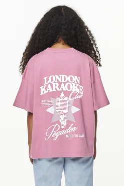 Pegador Savile Heavy Oversized Tee Vintage Washed Rust Pink