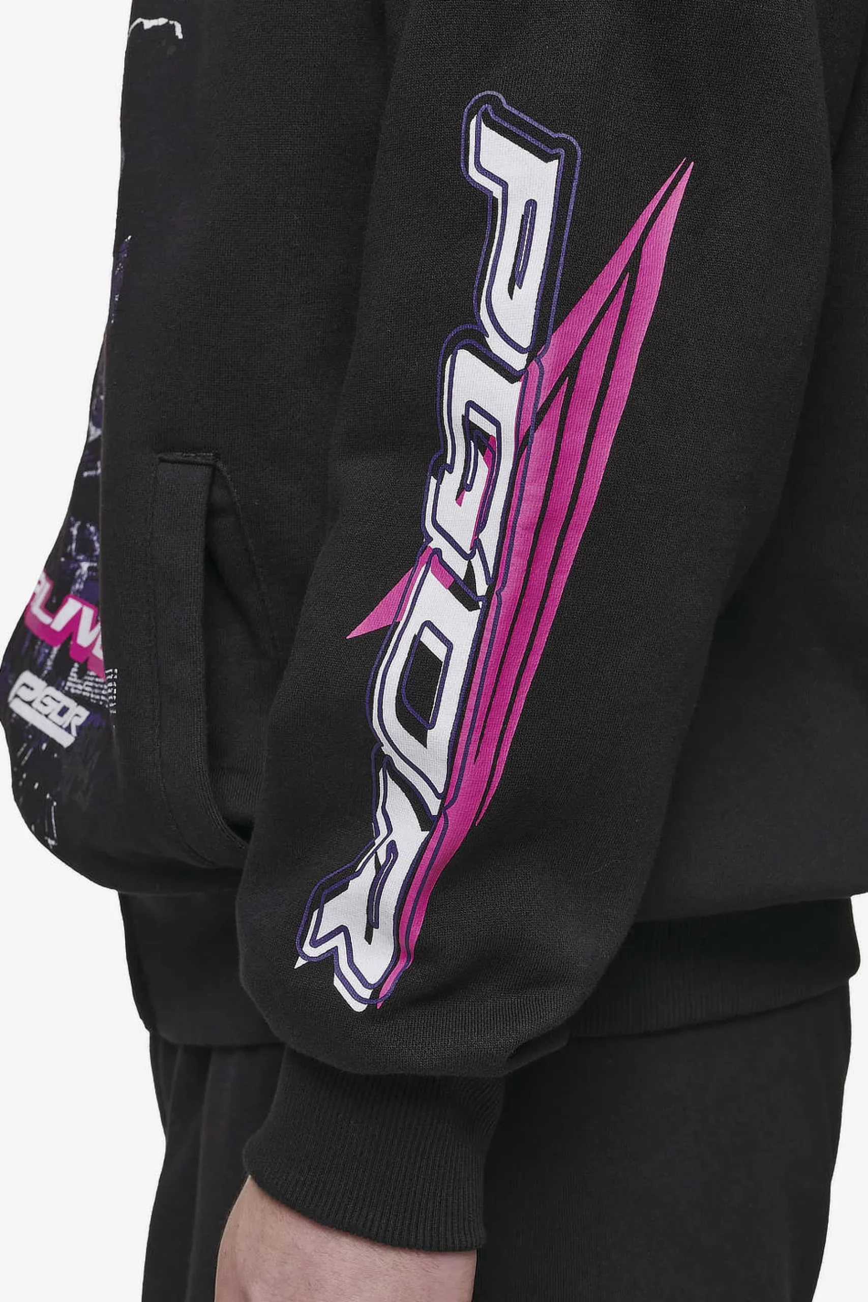 Pegador Saxon Oversized Sweat Jacket Washed Black