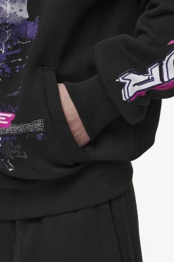 Pegador Saxon Oversized Sweat Jacket Washed Black
