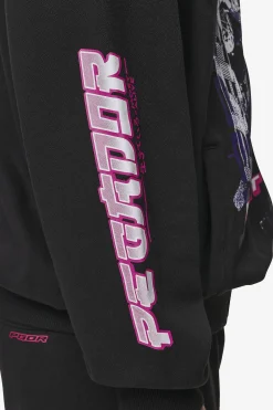 Pegador Saxon Oversized Sweat Jacket Washed Black