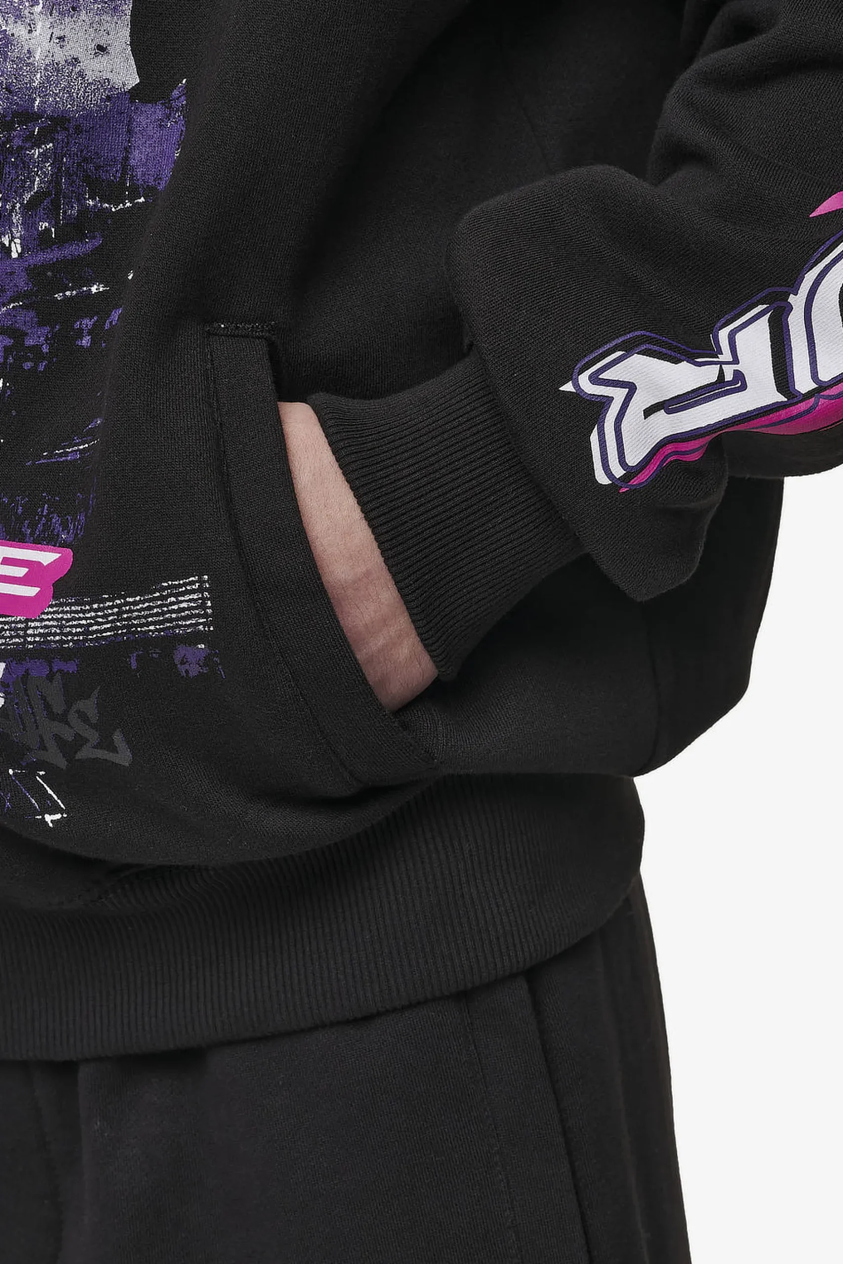Pegador Saxon Oversized Sweat Jacket Washed Black