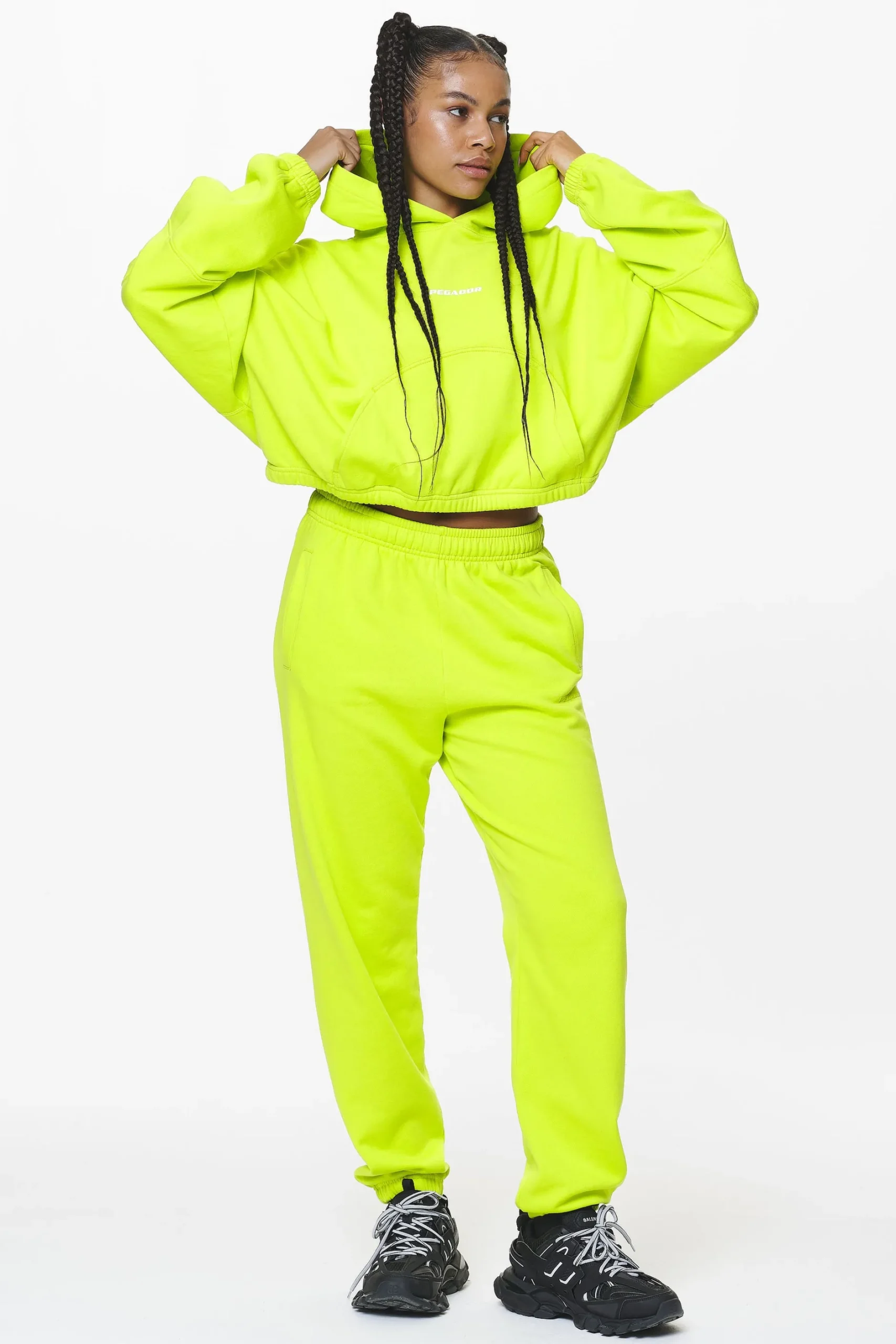 Pegador Skei Logo Oversized Cropped Hoodie