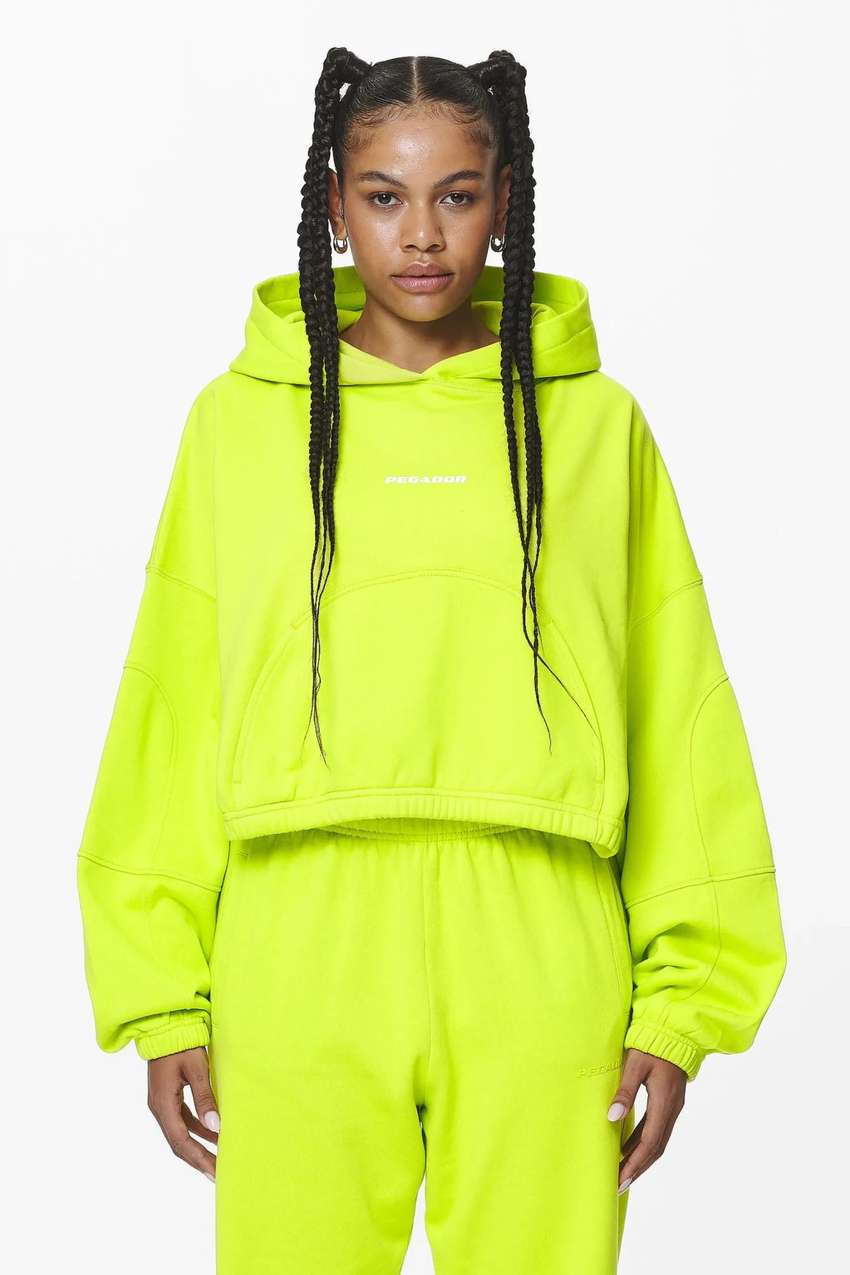 Pegador Skei Logo Oversized Cropped Hoodie