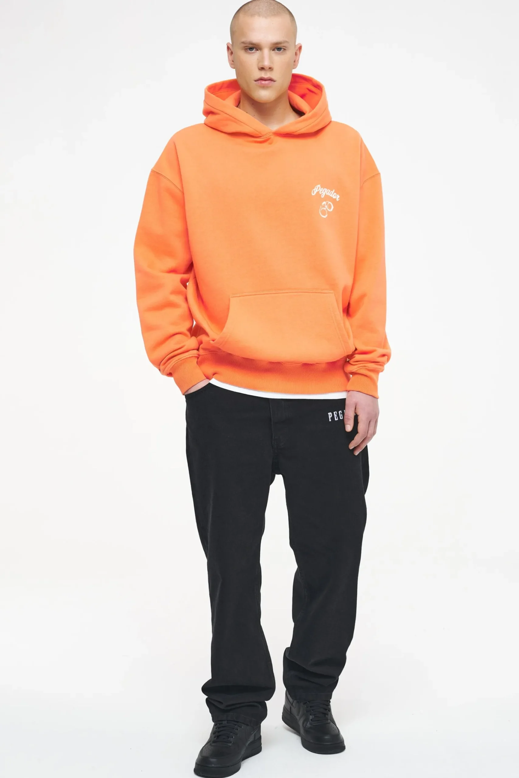 Pegador Skena Oversized Hoodie Vintage Washed Sunrise Orange