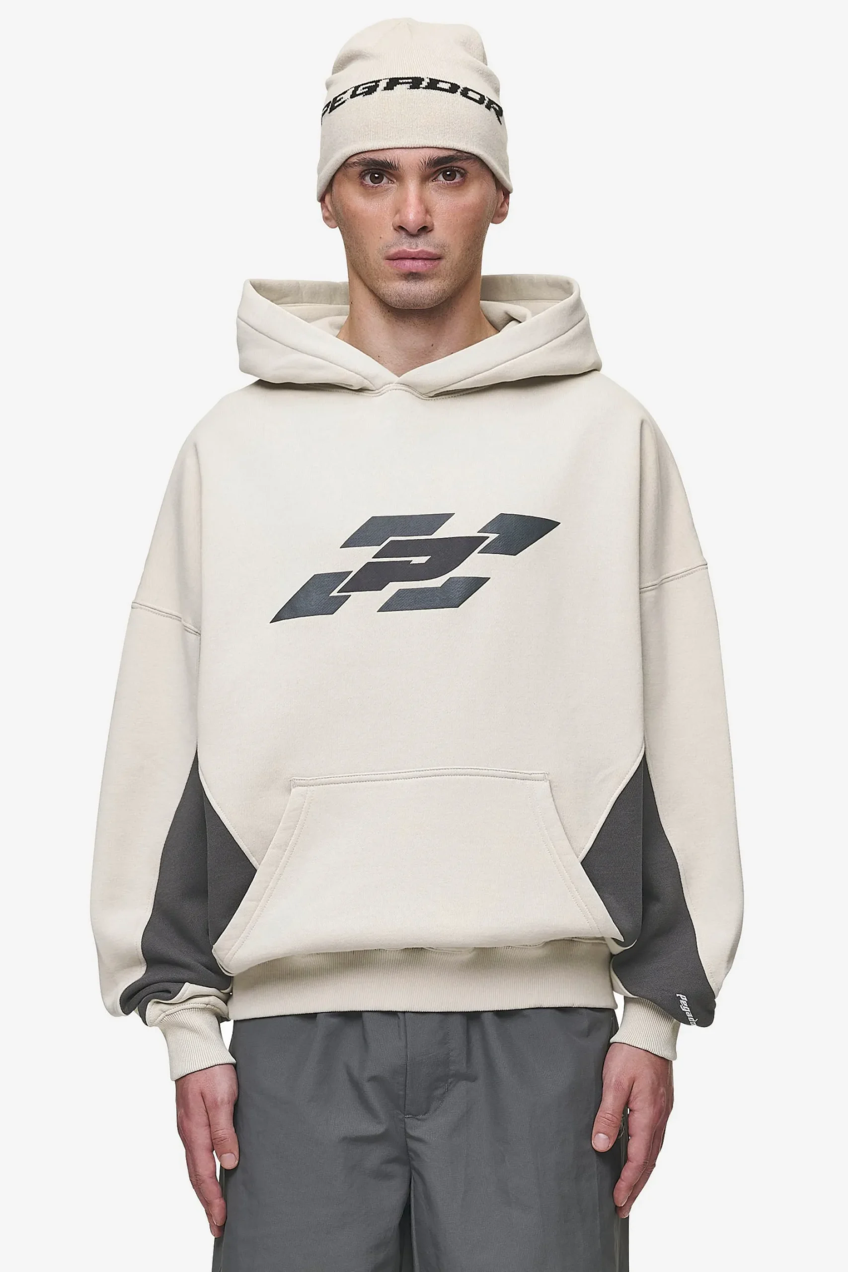 Pegador Slick Boxy Hoodie Washed Light Beige