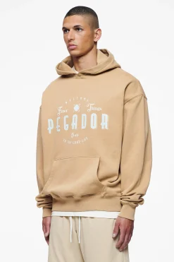Pegador Stokes Oversized Hoodie Vintage Washed Espresso