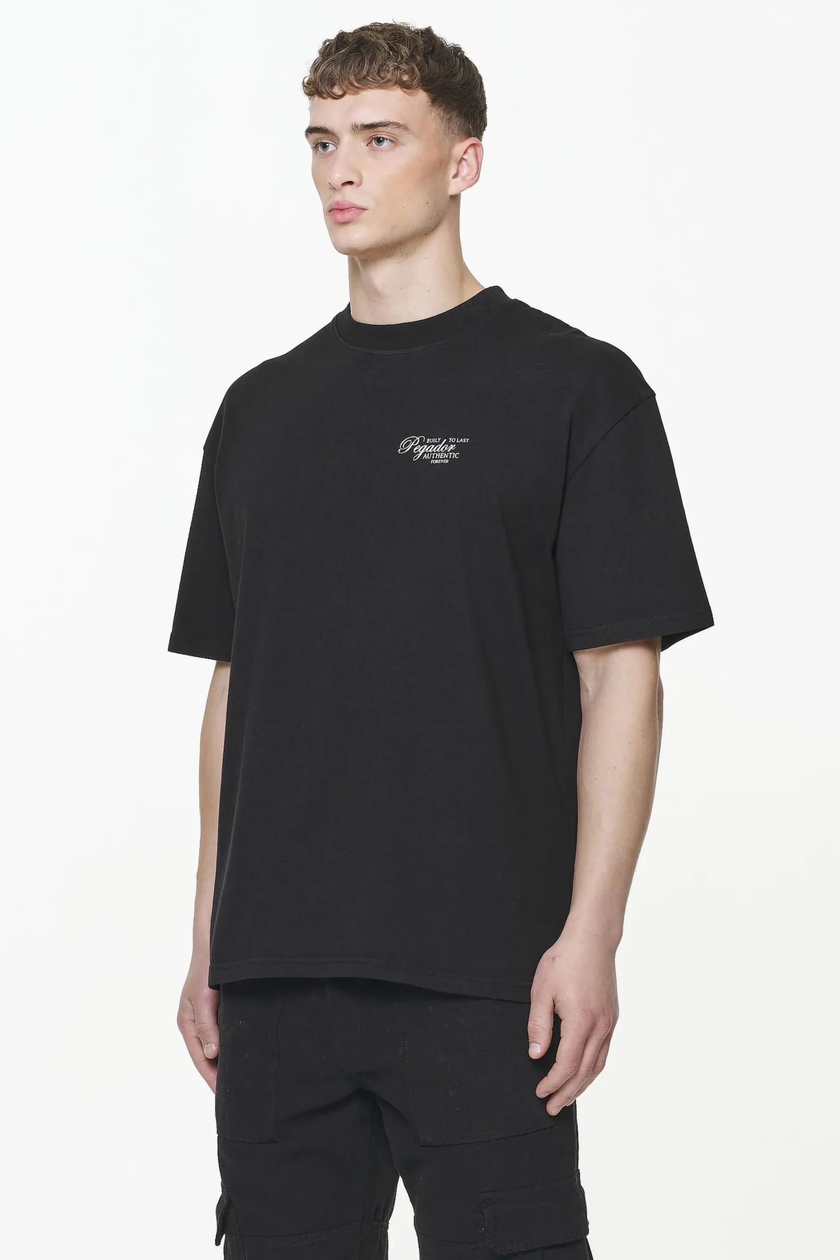 Pegador Tavery Oversized Tee Vintage Washed Onyx Black
