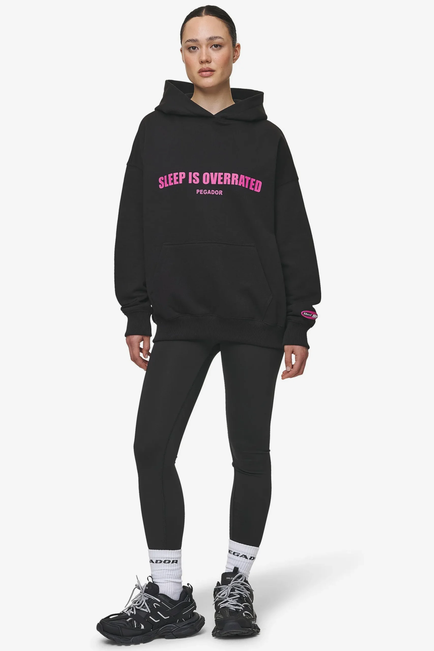 Pegador Tori Oversized Hoodie Washed Black