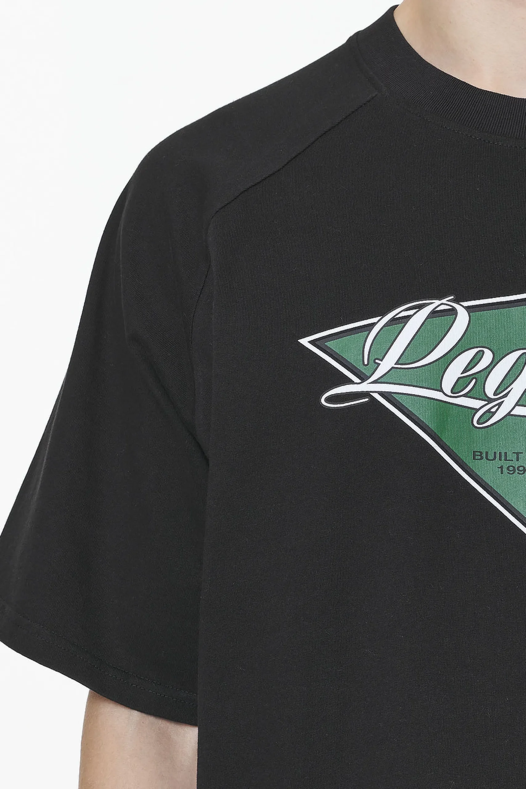 Pegador Trafford Raglan Boxy Tee Vintage Washed Onyx Black