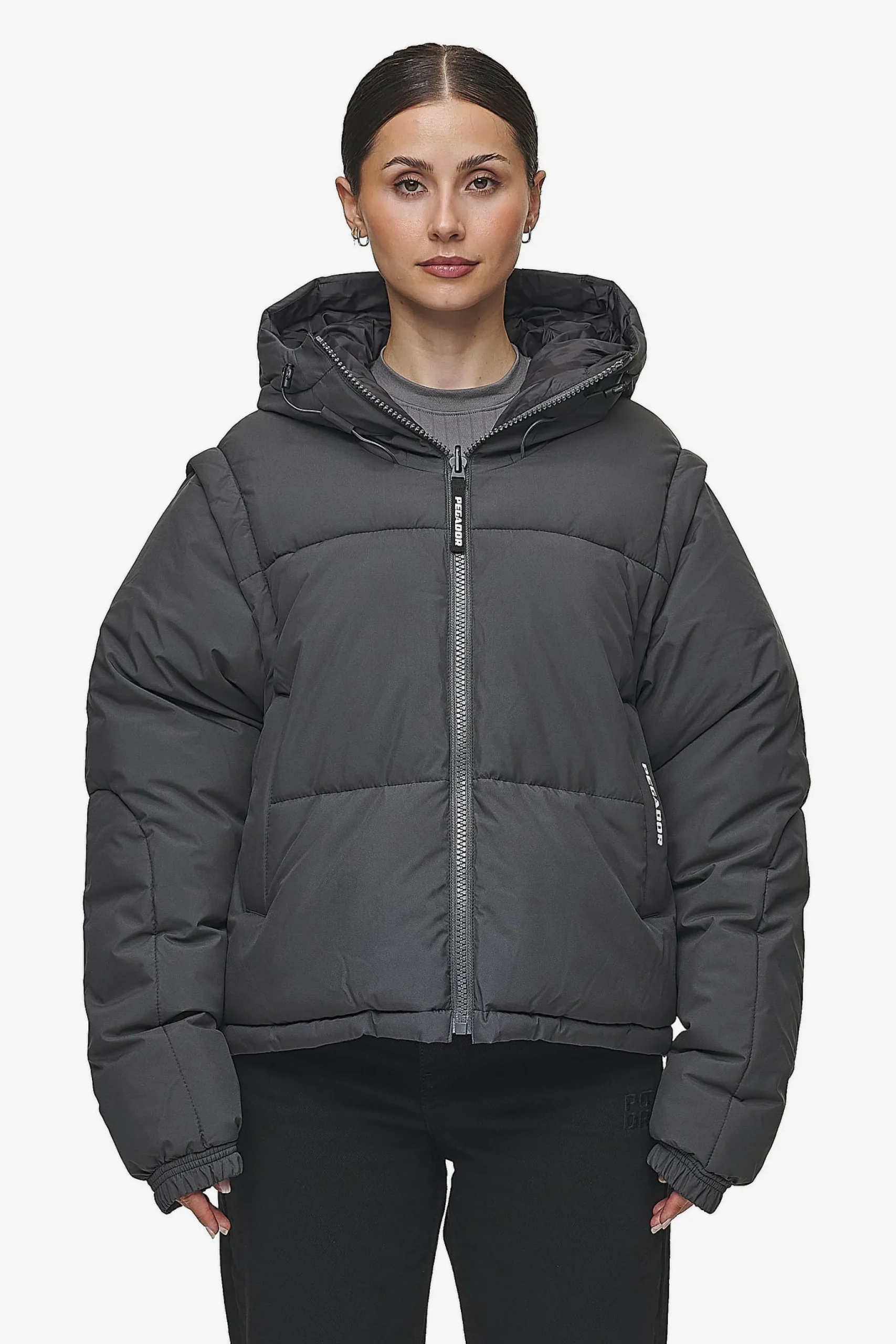 Pegador Trixy 4 In 1 Reversible Puffer Jacket Anthracite